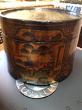 Chinese Lacquer Covered Round Box Container