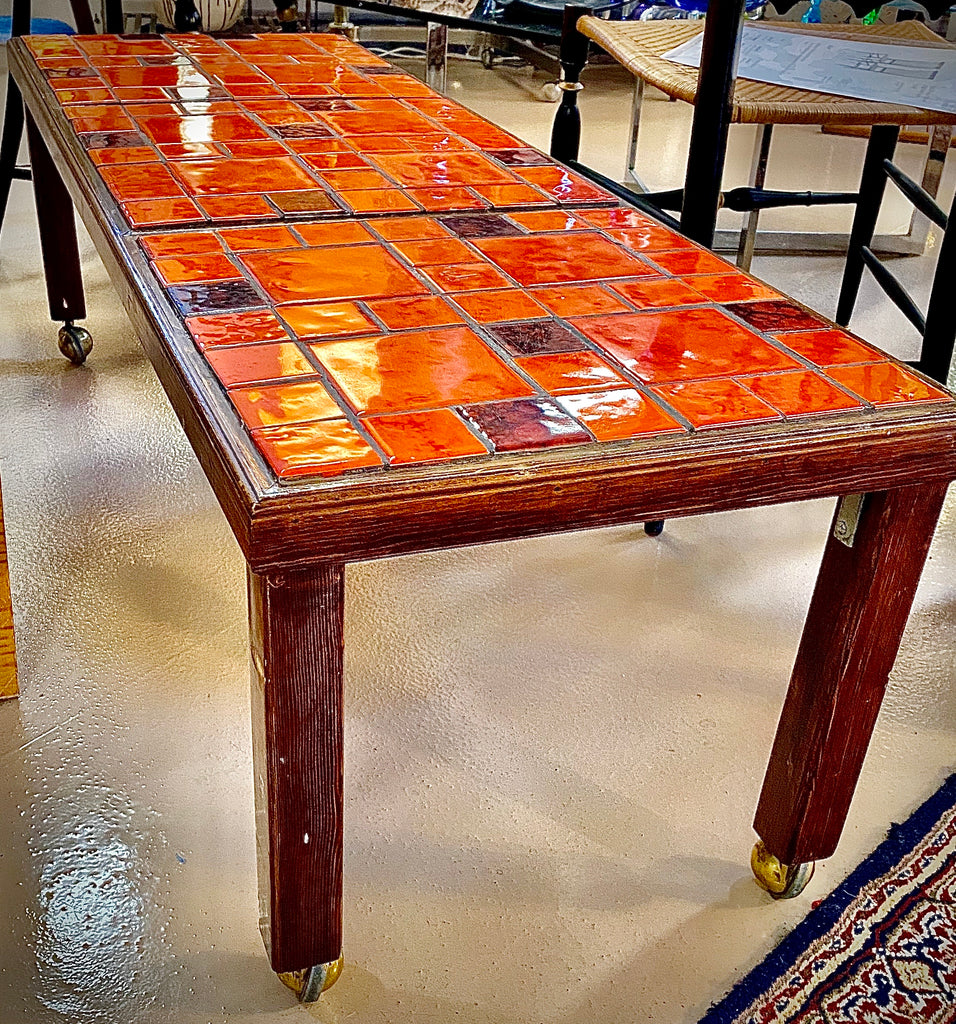 Table, Mid-Century Modern tile top