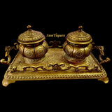 Bronze  Inkwell, double fonts