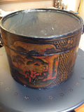 Chinese Lacquer Covered Round Box Container