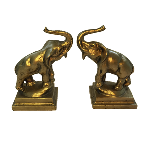 Antique Pair of Golden Elephant Bookends SOLD