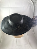 Hat Vintage Black with Feather and Veil