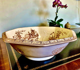 Bowl, antique brown transferware