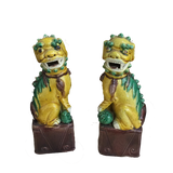 Yellow and Green Fu Dogs - SOLD
