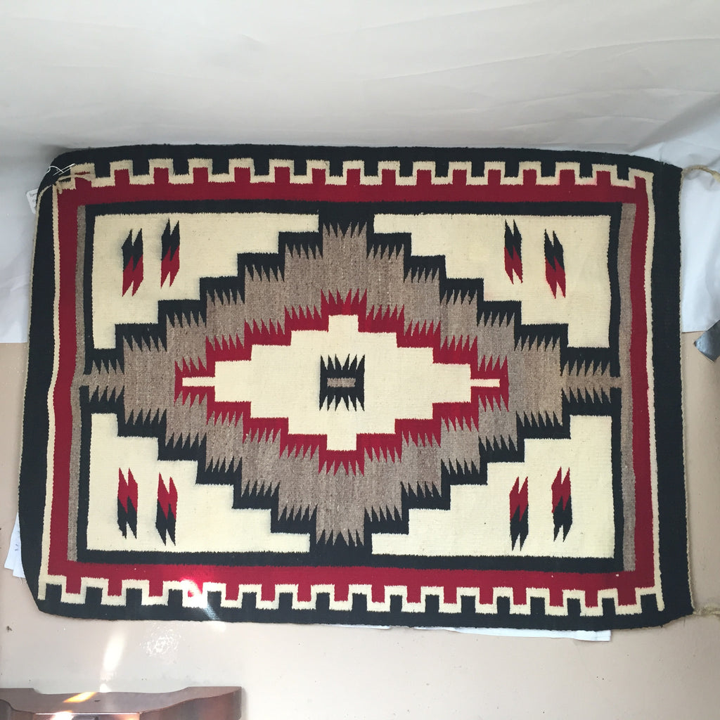 Red Black and White Navajo Rug