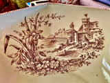 Bowl, antique brown transferware