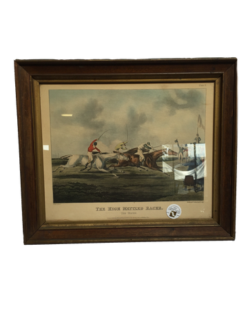 Print Antique 1821 English Racing Lithograph