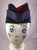 Hat, vintage, navy blue and red