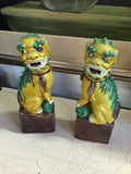 Yellow and Green Fu Dogs - SOLD