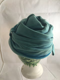 Hat Turquoise Velvet Turban  SOLD