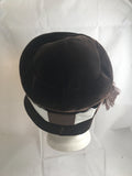 Hat Brown Velvet Cloche