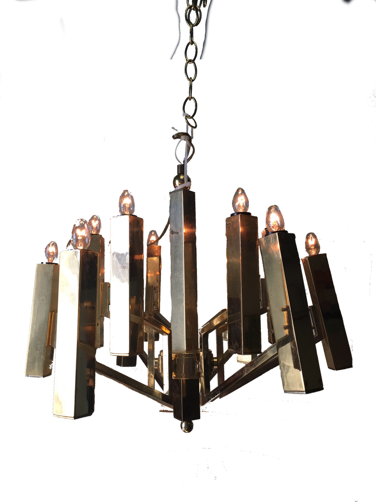 Lighting  Gaetano Sciolari Italian Mid Century Modern Chandelier