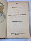 Book, Whittier’s Poems, Volumes I and Volume 2