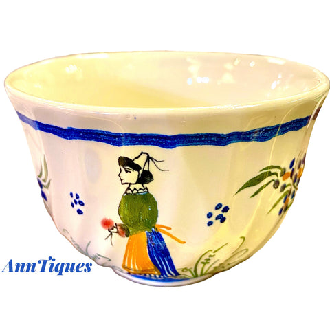 Quimper open sugar bowl