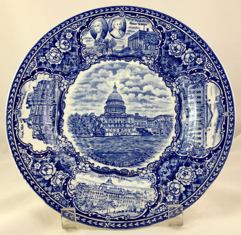 Flow Blue Washington DC Staffordshire British Anchor Pottery