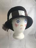 Hat Brown Velvet Cloche