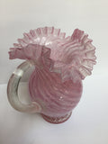 Vintage Murano Pink Swirl Pitcher with Original Sticker