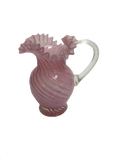 Vintage Murano Pink Swirl Pitcher with Original Sticker