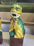 Yellow and Green Fu Dogs - SOLD