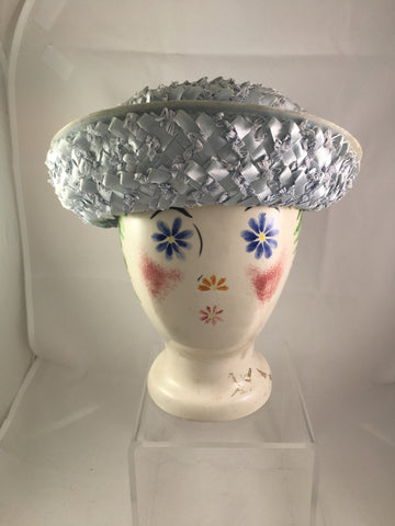 Hat Raffia Blue Straw